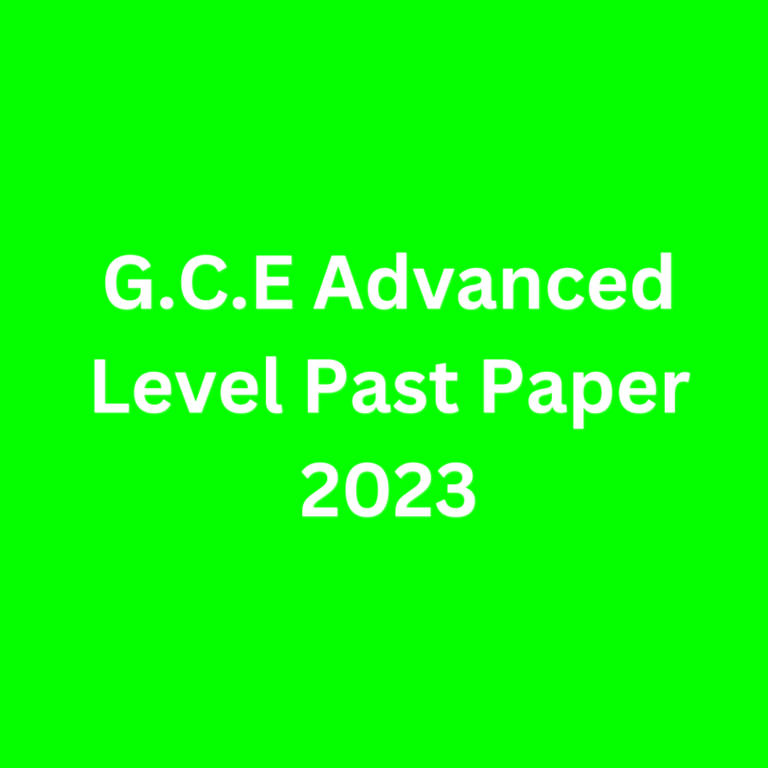 G.C.E Advanced Level Past Paper 2023